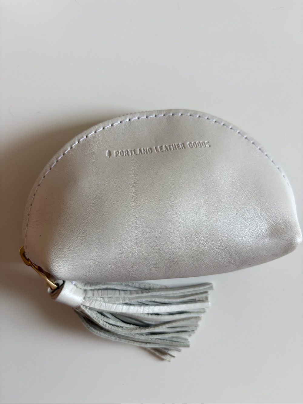 Portland Leather Goods Taco Tassel Pouch in Pearl ⚪️ NWOT
